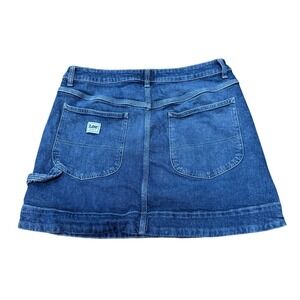 Lee Carpenter Skirt Size 10 M Womens Blue Denim Hammer Loop Vintage Mini Stretch